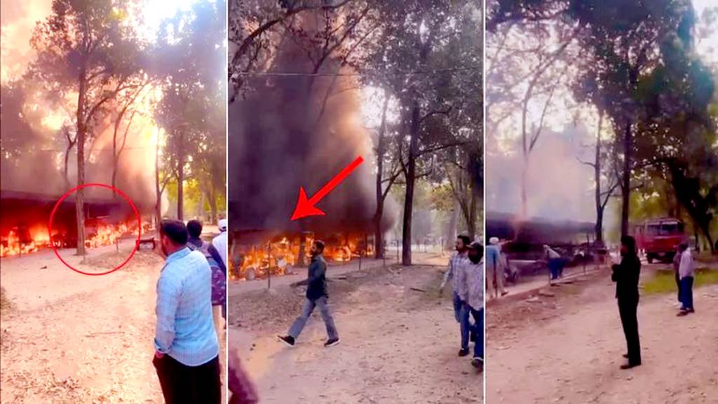 Charging station catches fire outside Chhatbir Zoo one and a half dozen erickshaws burnt to ashes
